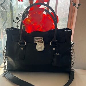 Michael Kors Black Leather Tote Bag